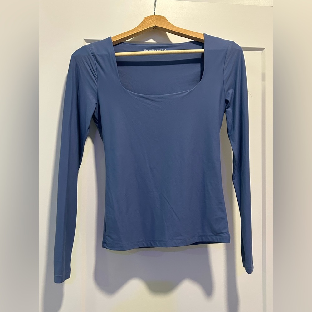 Abercrombie, Size S, Blue, Long Sleeve, Square Neck, Top